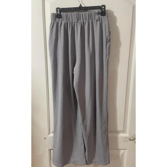 Halara Flex Gray High Waisted Side Pocket Wide Leg Waffle Work Pants S - Picture 3 of 4